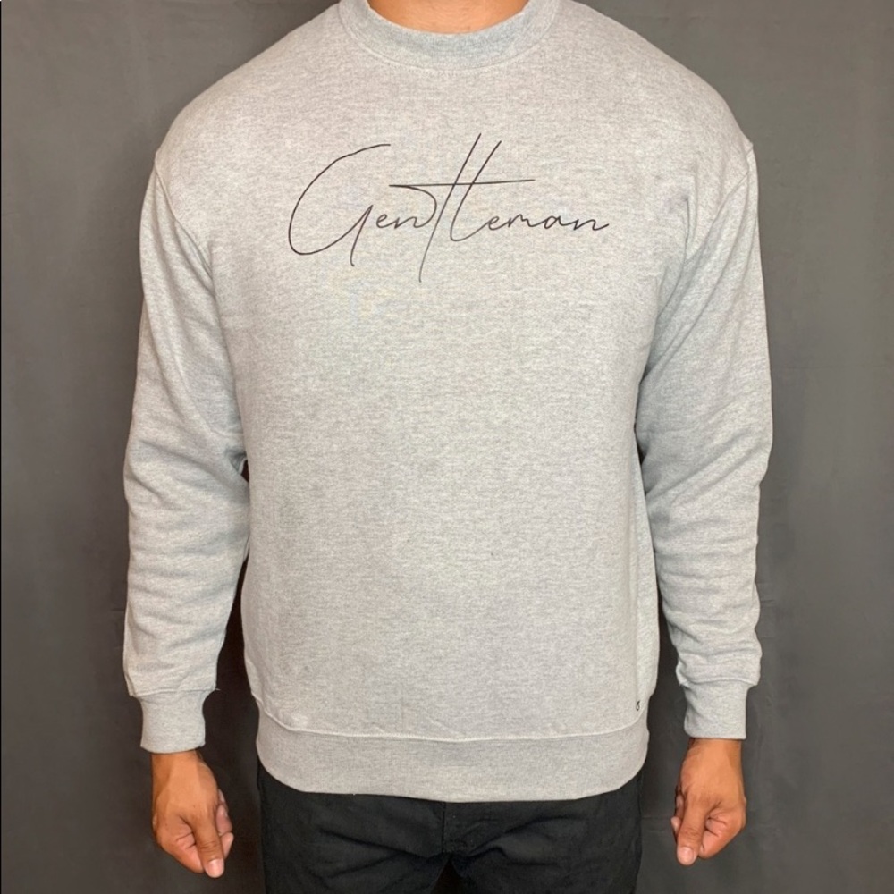 Gray crew neck